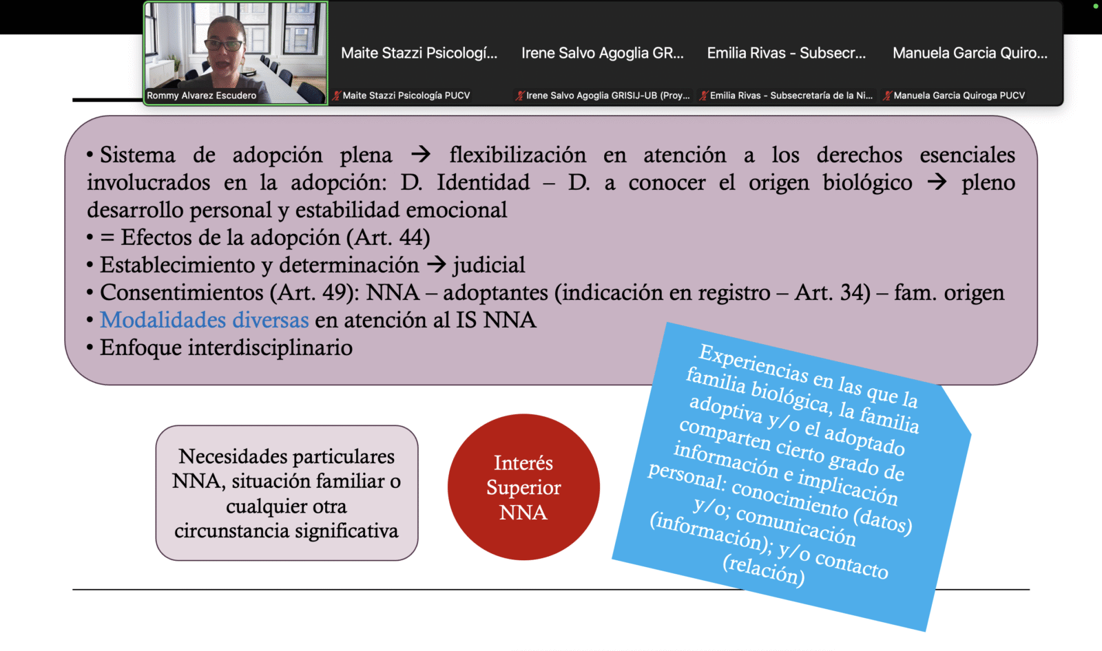 Profesora Rommy Álvarez participa en Seminario Internacional “(Re)imaginando la adopción en Chile: Identidad y participación en la nueva Ley de Adopción”